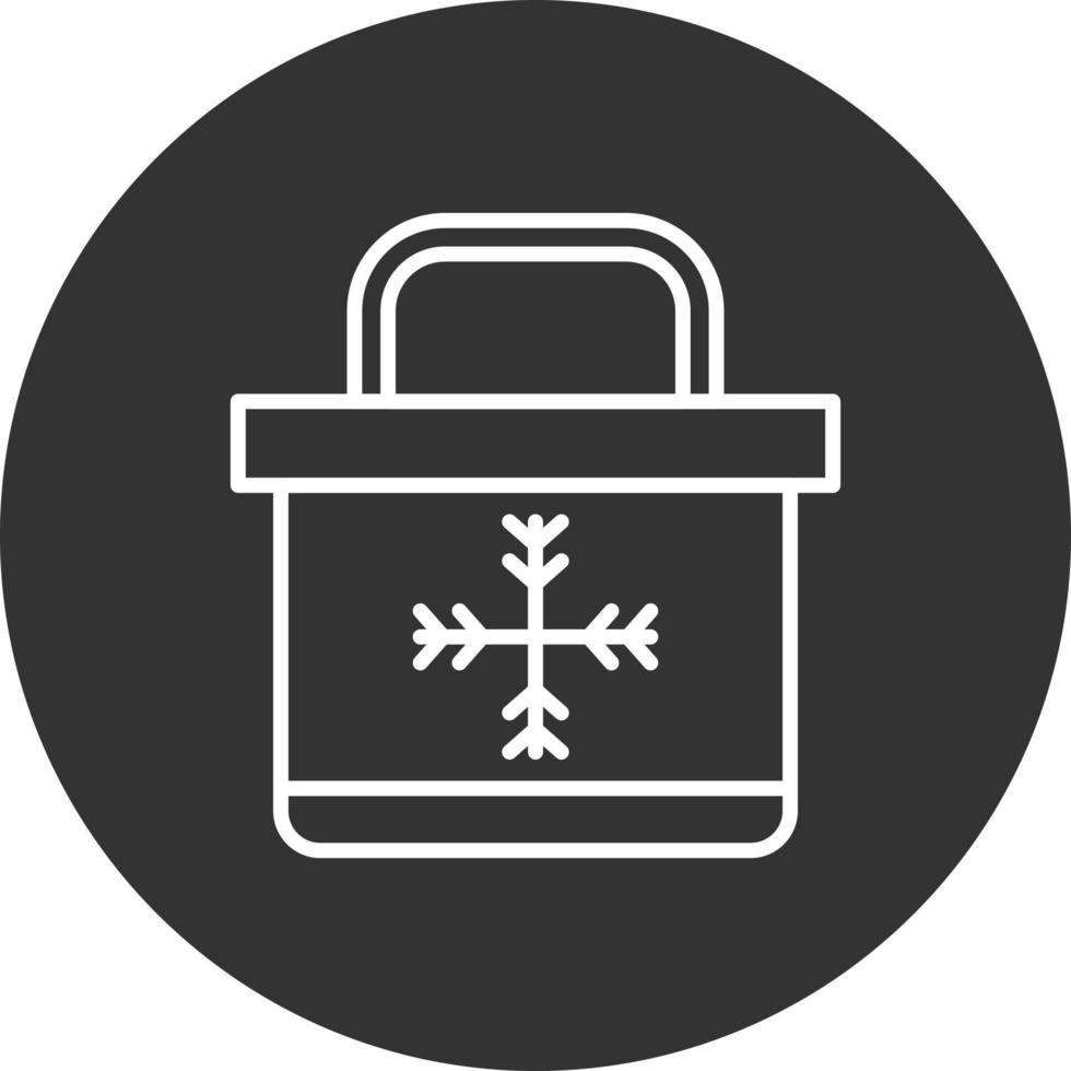 Portable Fridge Line Inverted Icon vector