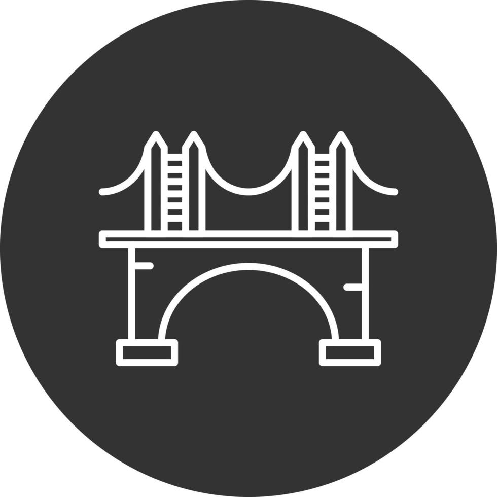 icono de línea de puente invertida vector