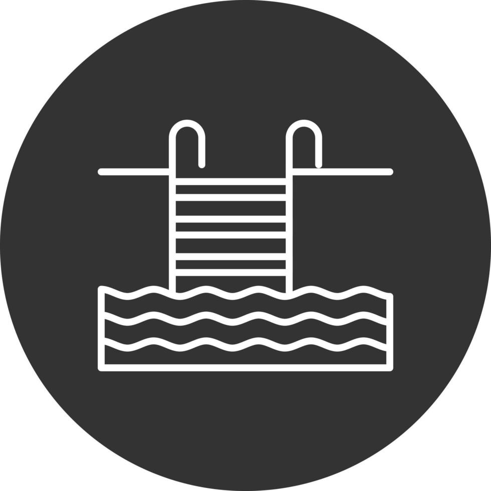 Water Stairs Line Inverted Icon vector