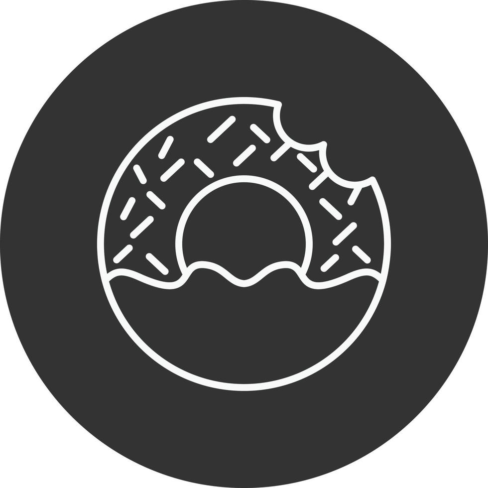 Doughnut Line Inverted Icon vector