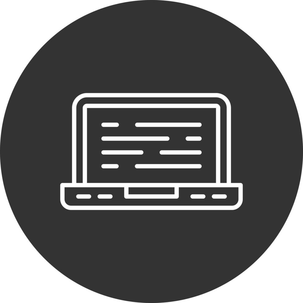 Laptop Line Inverted Icon vector