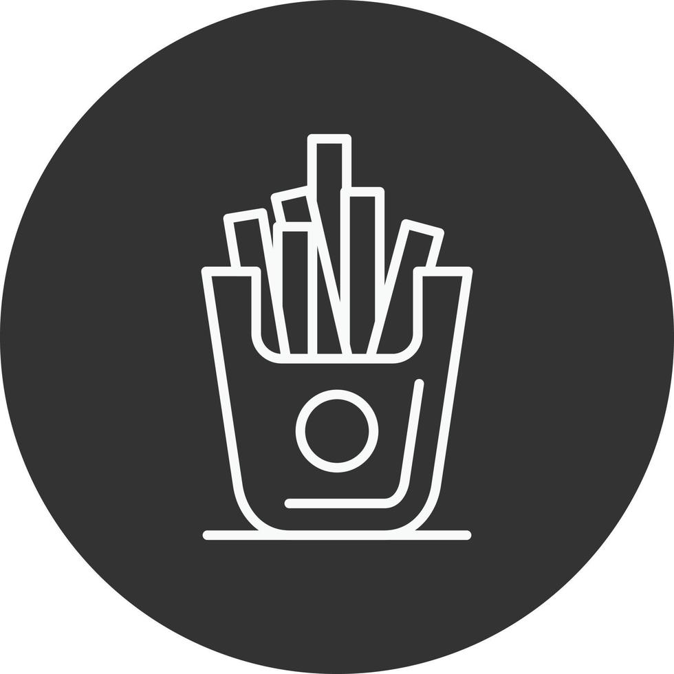 French Fries Line Inverted Icon vector