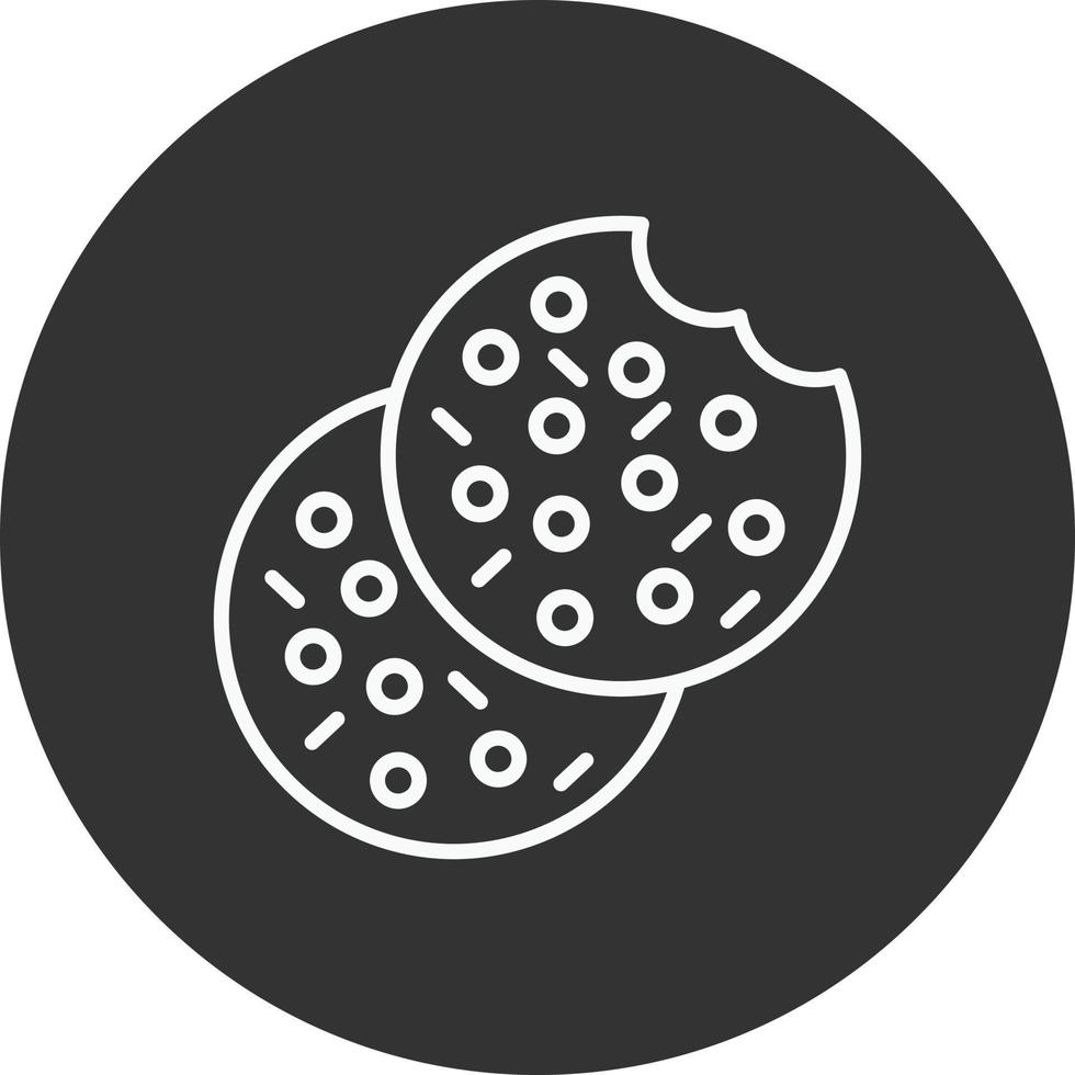 Cookie Line Inverted Icon vector