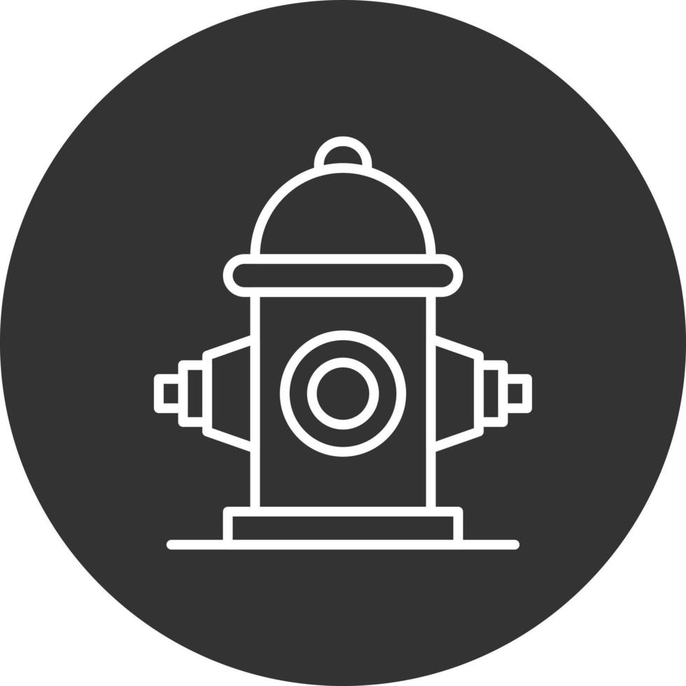 Fire Hydrant Line Inverted Icon vector