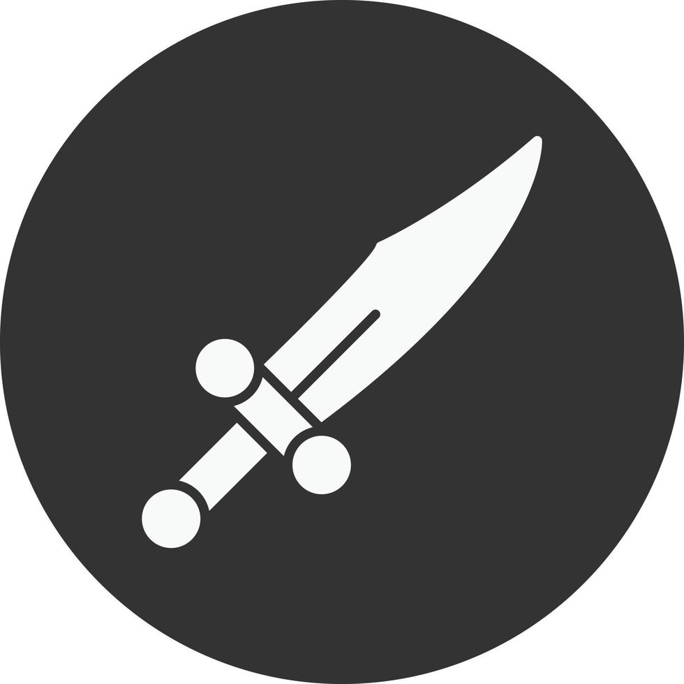 Dagger Glyph Inverted Icon vector