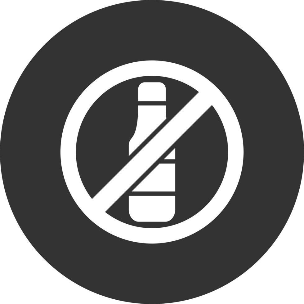 No Alcohol Glyph Inverted Icon vector