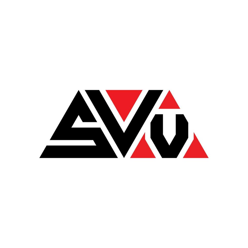 diseño de logotipo de letra triangular svv con forma de triángulo. monograma de diseño del logotipo del triángulo svv. plantilla de logotipo de vector de triángulo svv con color rojo. logotipo triangular svv logotipo simple, elegante y lujoso. svv