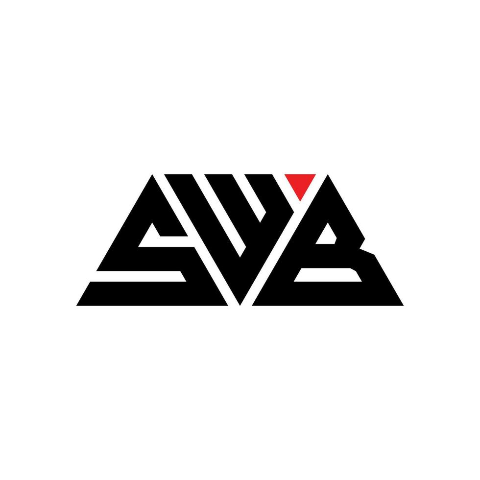 diseño de logotipo de letra triangular swb con forma de triángulo. monograma de diseño de logotipo de triángulo swb. plantilla de logotipo de vector de triángulo swb con color rojo. logotipo triangular swb logotipo simple, elegante y lujoso. swb