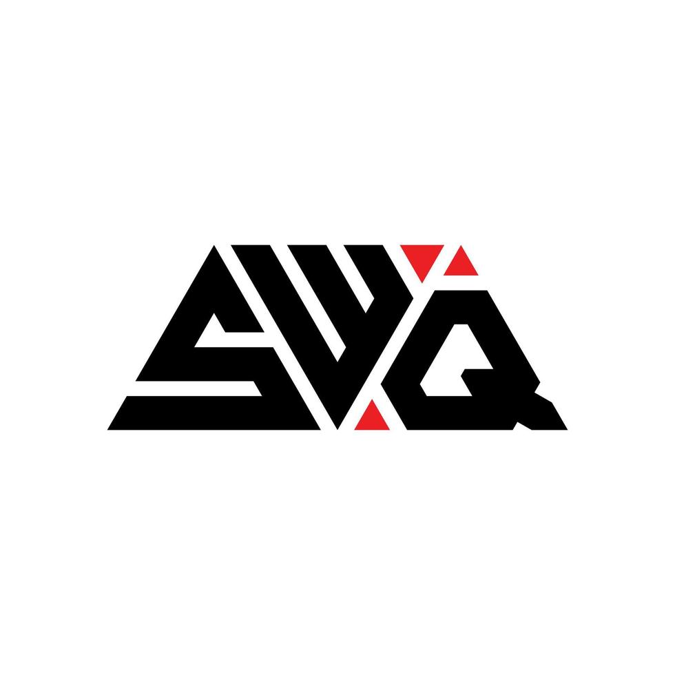 diseño de logotipo de letra triangular swq con forma de triángulo. monograma de diseño de logotipo de triángulo swq. plantilla de logotipo de vector de triángulo swq con color rojo. logo triangular swq logo simple, elegante y lujoso. swq