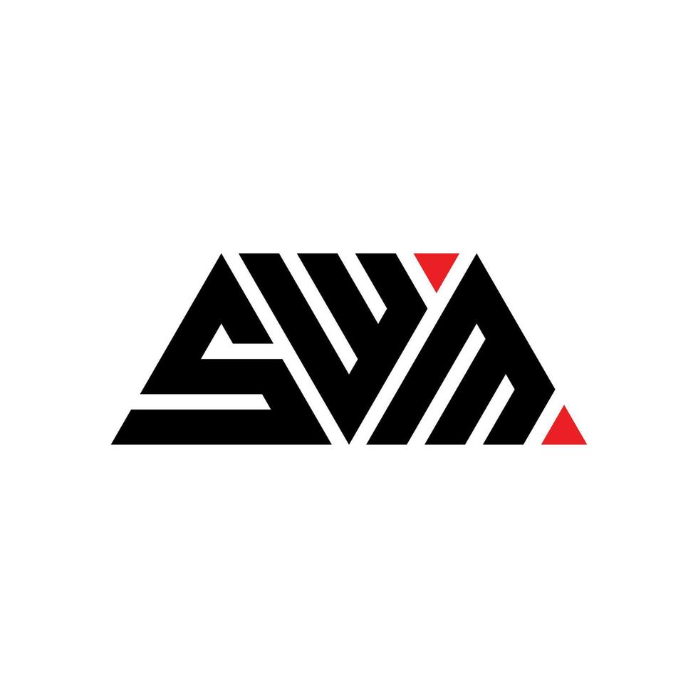 diseño de logotipo de letra triangular swm con forma de triángulo. monograma de diseño de logotipo de triángulo swm. plantilla de logotipo de vector de triángulo swm con color rojo. logotipo triangular swm logotipo simple, elegante y lujoso. nadar