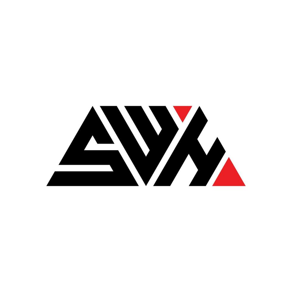 diseño de logotipo de letra triangular swh con forma de triángulo. monograma de diseño de logotipo de triángulo swh. plantilla de logotipo de vector de triángulo swh con color rojo. logotipo triangular swh logotipo simple, elegante y lujoso. swh