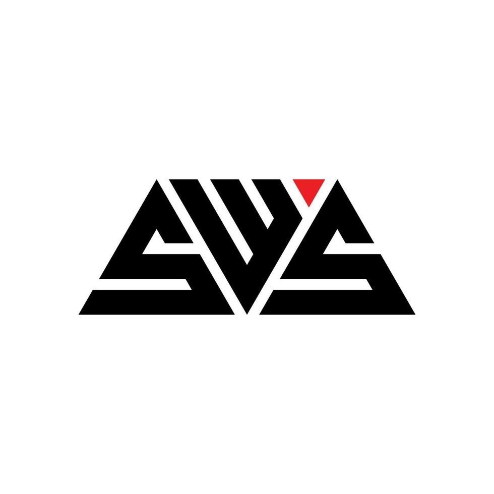 diseño de logotipo de letra triangular sws con forma de triángulo. monograma de diseño de logotipo de triángulo sws. plantilla de logotipo de vector de triángulo sws con color rojo. logo triangular sws logo simple, elegante y lujoso. sws