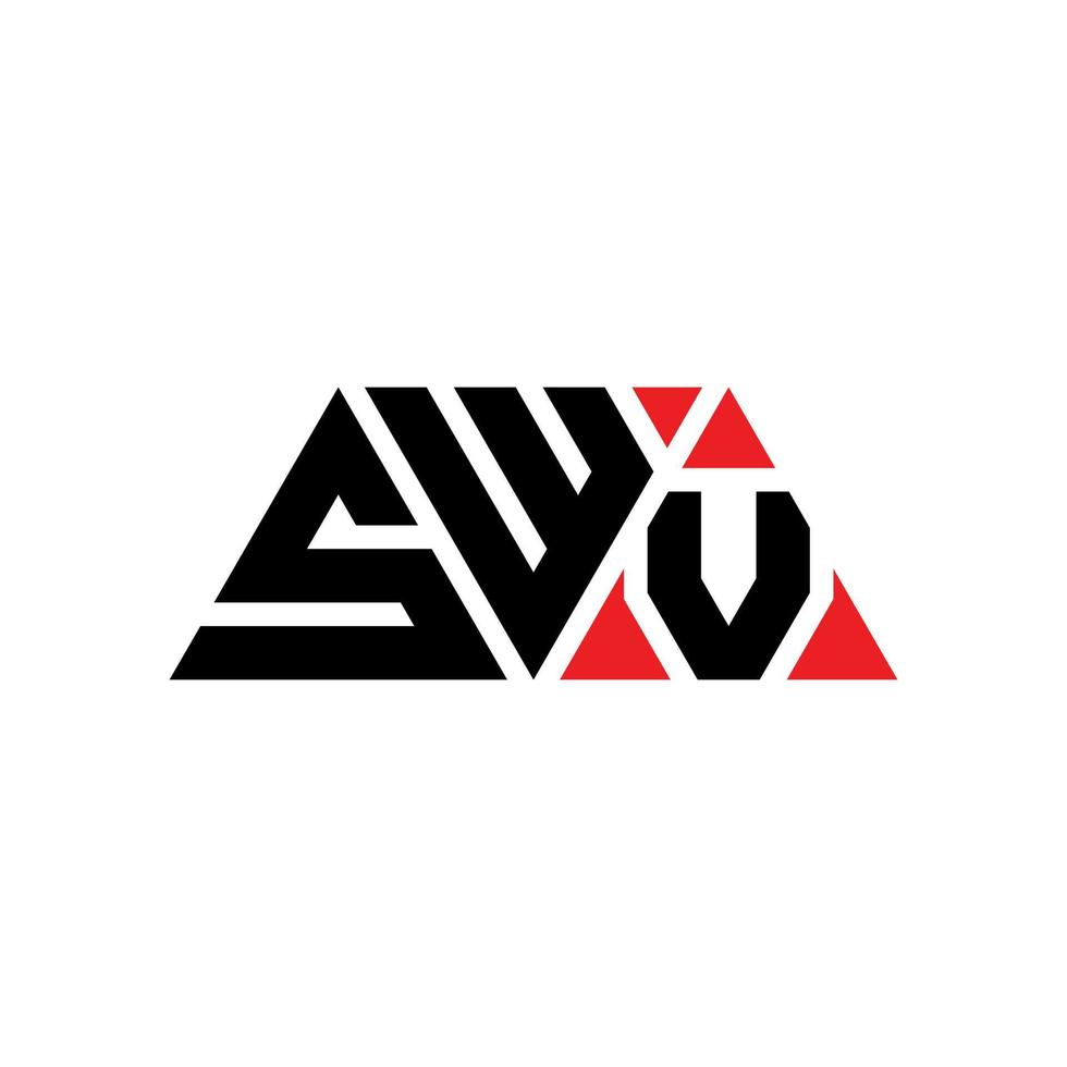 diseño de logotipo de letra triangular swv con forma de triángulo. monograma de diseño de logotipo de triángulo swv. plantilla de logotipo de vector de triángulo swv con color rojo. logo triangular swv logo simple, elegante y lujoso. swv