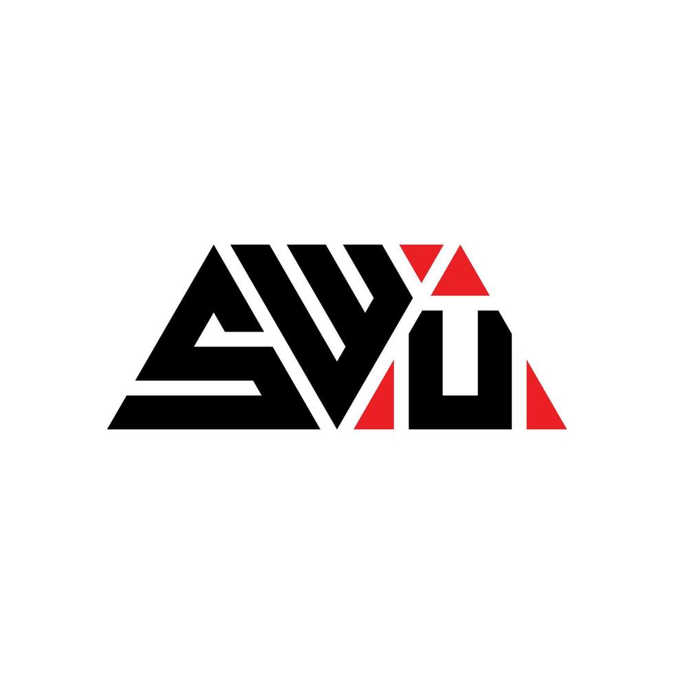 diseño de logotipo de letra triangular swu con forma de triángulo. monograma de diseño del logotipo del triángulo swu. plantilla de logotipo de vector de triángulo swu con color rojo. logotipo triangular swu logotipo simple, elegante y lujoso. swu