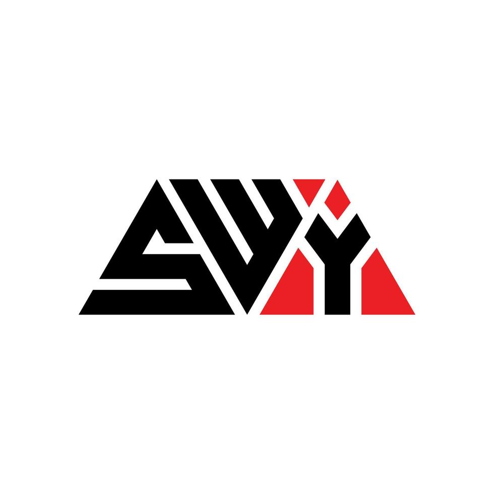 SWY triangle letter logo design with triangle shape. SWY triangle logo design monogram. SWY triangle vector logo template with red color. SWY triangular logo Simple, Elegant, and Luxurious Logo. SWY