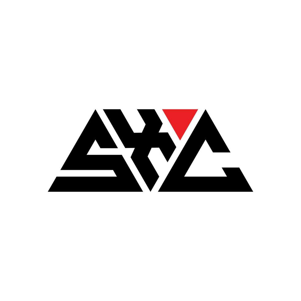 Diseño de logotipo de letra triangular sxc con forma de triángulo. monograma de diseño del logotipo del triángulo sxc. plantilla de logotipo de vector de triángulo sxc con color rojo. logotipo triangular sxc logotipo simple, elegante y lujoso. sxc