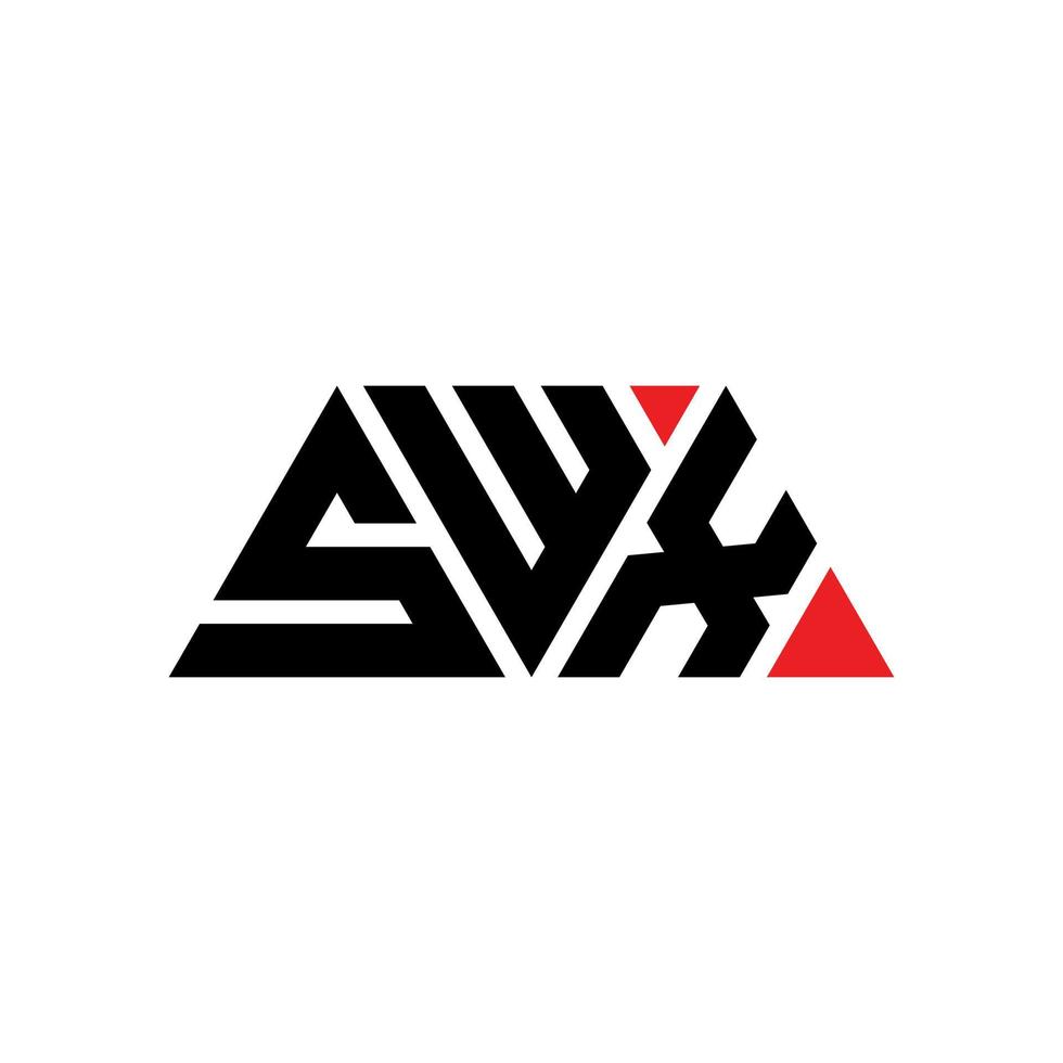 Diseño de logotipo de letra triangular swx con forma de triángulo. monograma de diseño de logotipo de triángulo swx. plantilla de logotipo de vector de triángulo swx con color rojo. logotipo triangular swx logotipo simple, elegante y lujoso. swx