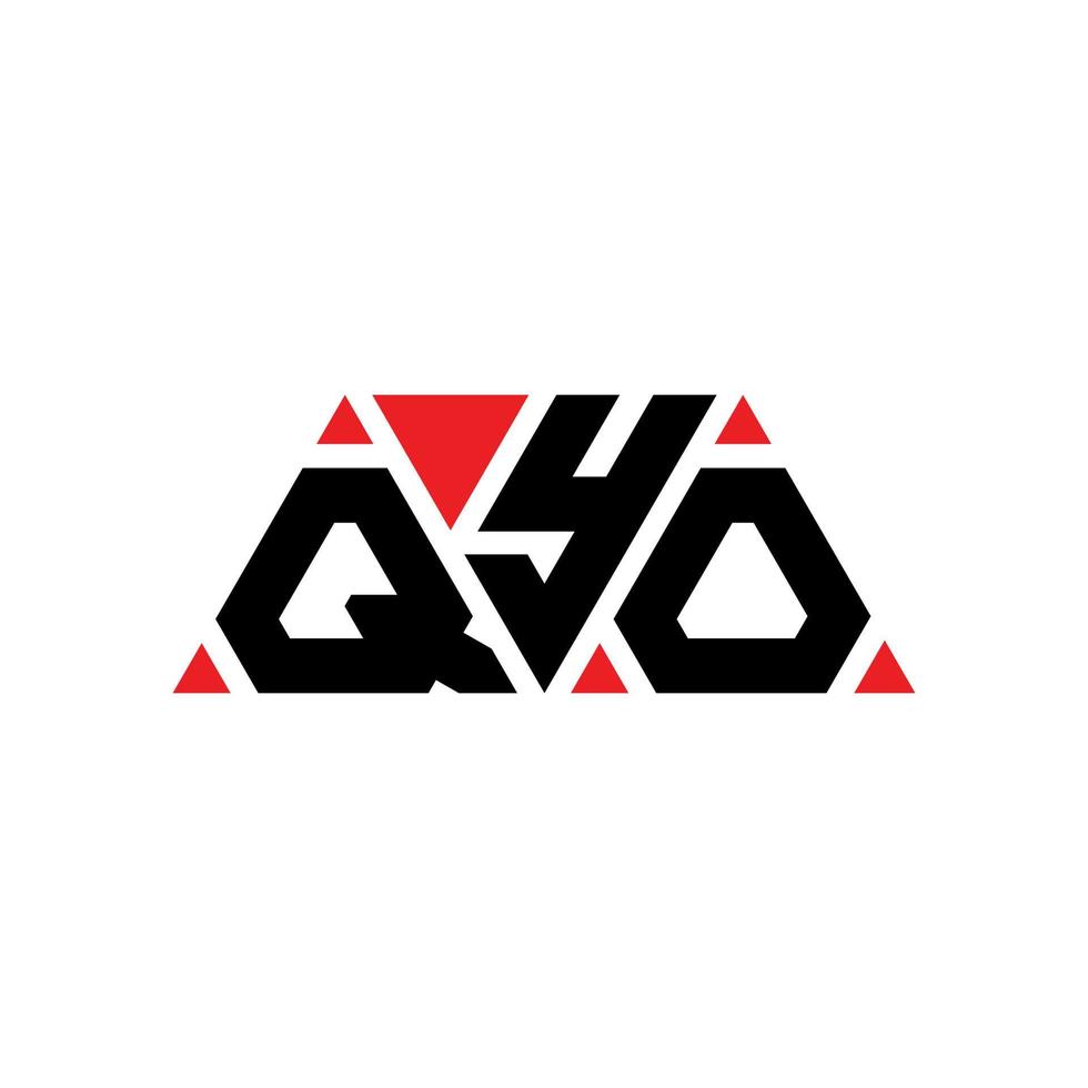 diseño de logotipo de letra triangular qyo con forma de triángulo. monograma de diseño del logotipo del triángulo qyo. plantilla de logotipo de vector de triángulo qyo con color rojo. logotipo triangular qyo logotipo simple, elegante y lujoso. qyo