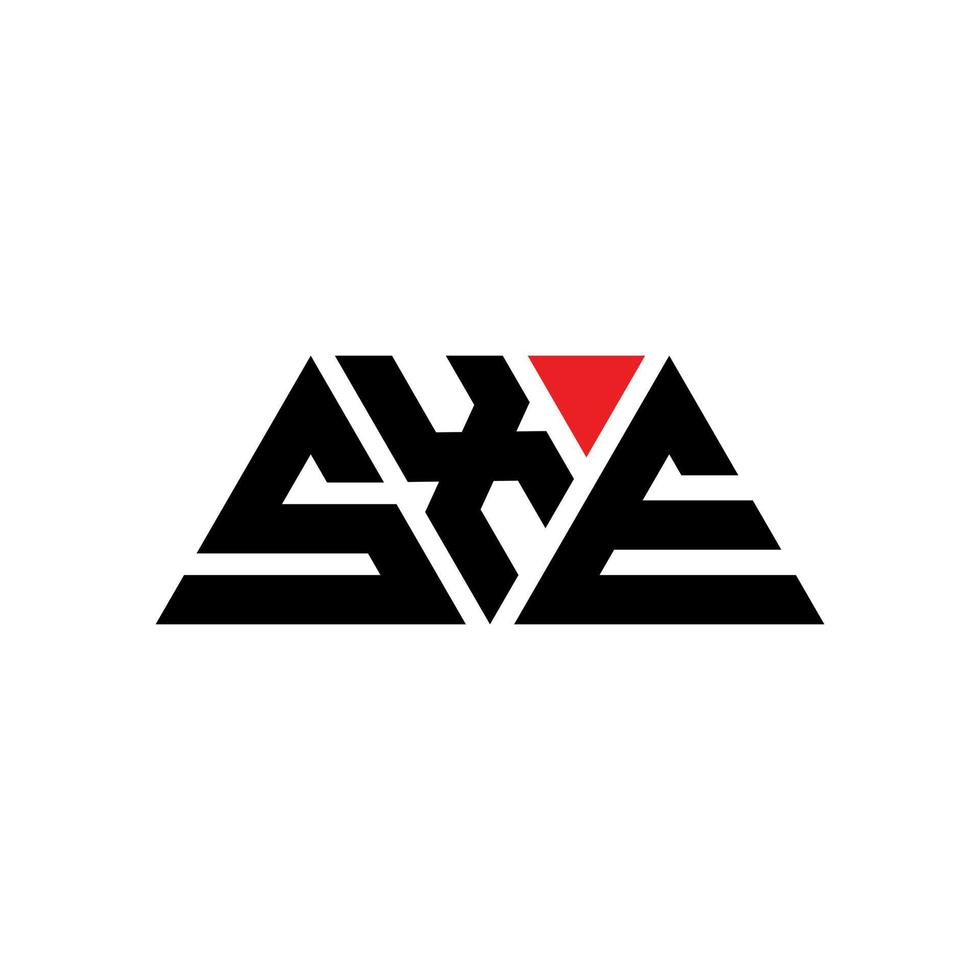 diseño de logotipo de letra de triángulo sxe con forma de triángulo. monograma de diseño de logotipo de triángulo sxe. plantilla de logotipo de vector de triángulo sxe con color rojo. logotipo triangular sxe logotipo simple, elegante y lujoso. sxe