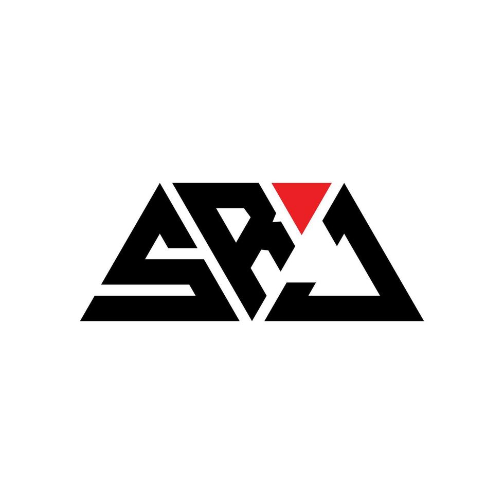 SRJ triangle letter logo design with triangle shape. SRJ triangle logo design monogram. SRJ triangle vector logo template with red color. SRJ triangular logo Simple, Elegant, and Luxurious Logo. SRJ