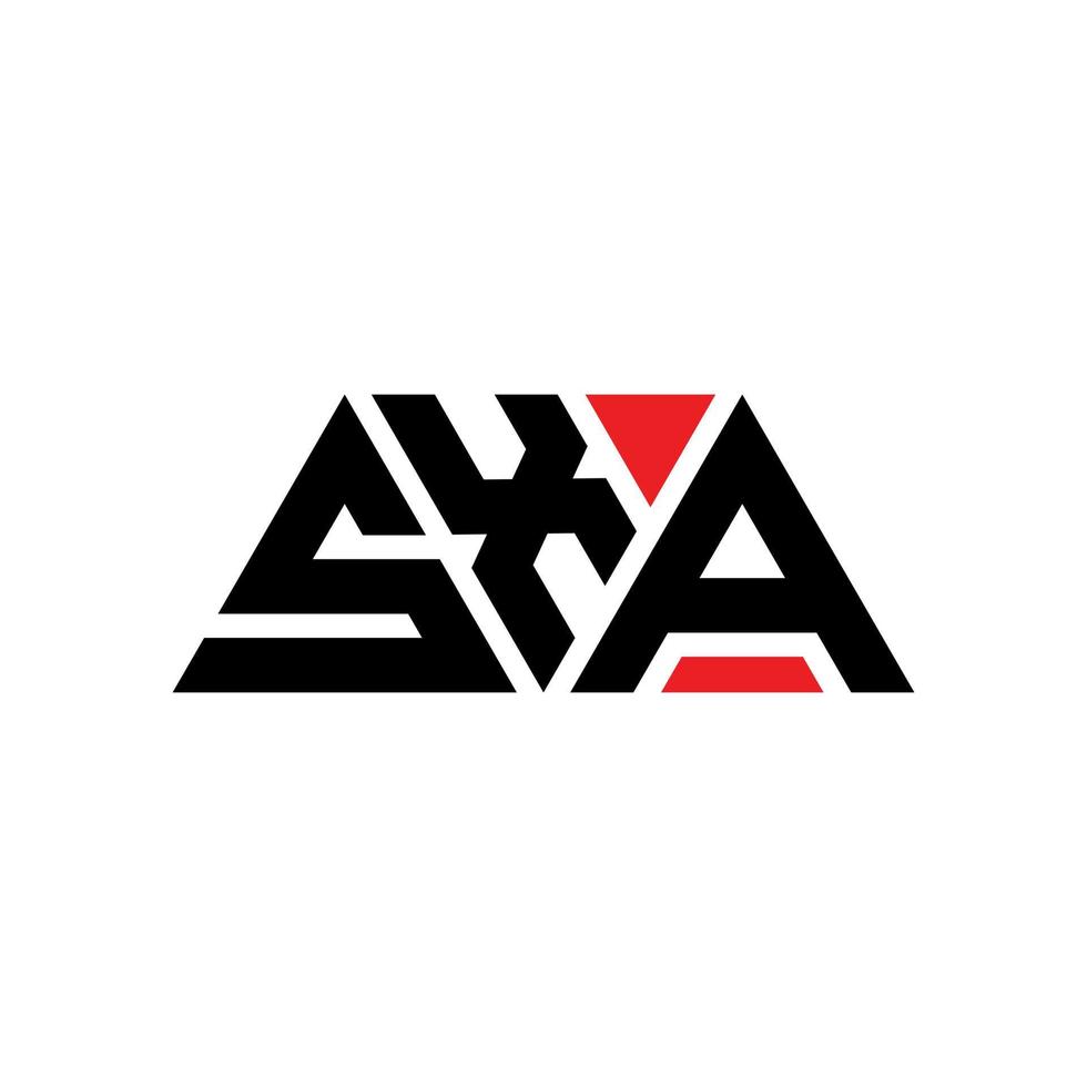 diseño de logotipo de letra triangular sxa con forma de triángulo. monograma de diseño del logotipo del triángulo sxa. plantilla de logotipo de vector de triángulo sxa con color rojo. logotipo triangular sxa logotipo simple, elegante y lujoso. sxa