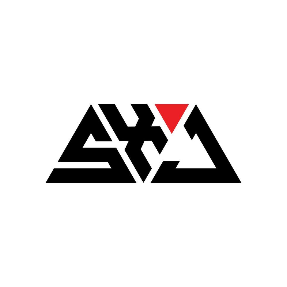 Diseño de logotipo de letra triangular sxj con forma de triángulo. monograma de diseño del logotipo del triángulo sxj. plantilla de logotipo de vector de triángulo sxj con color rojo. logotipo triangular sxj logotipo simple, elegante y lujoso. sxj