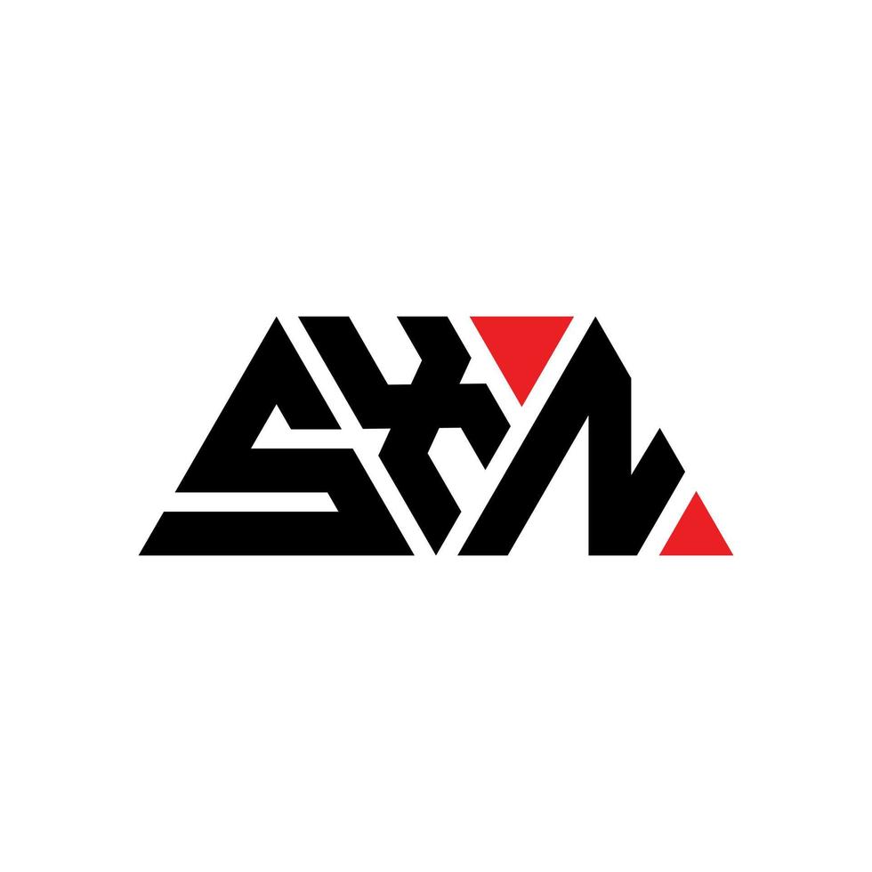 Diseño de logotipo de letra triangular sxn con forma de triángulo. monograma de diseño del logotipo del triángulo sxn. plantilla de logotipo de vector de triángulo sxn con color rojo. logotipo triangular sxn logotipo simple, elegante y lujoso. sxn