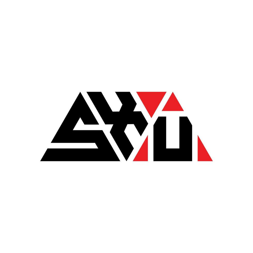 Diseño de logotipo de letra triangular sxu con forma de triángulo. monograma de diseño del logotipo del triángulo sxu. plantilla de logotipo de vector de triángulo sxu con color rojo. logotipo triangular sxu logotipo simple, elegante y lujoso. sxu