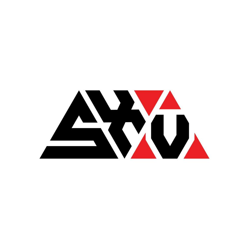 diseño de logotipo de letra triangular sxv con forma de triángulo. monograma de diseño del logotipo del triángulo sxv. plantilla de logotipo de vector de triángulo sxv con color rojo. logotipo triangular sxv logotipo simple, elegante y lujoso. sxv