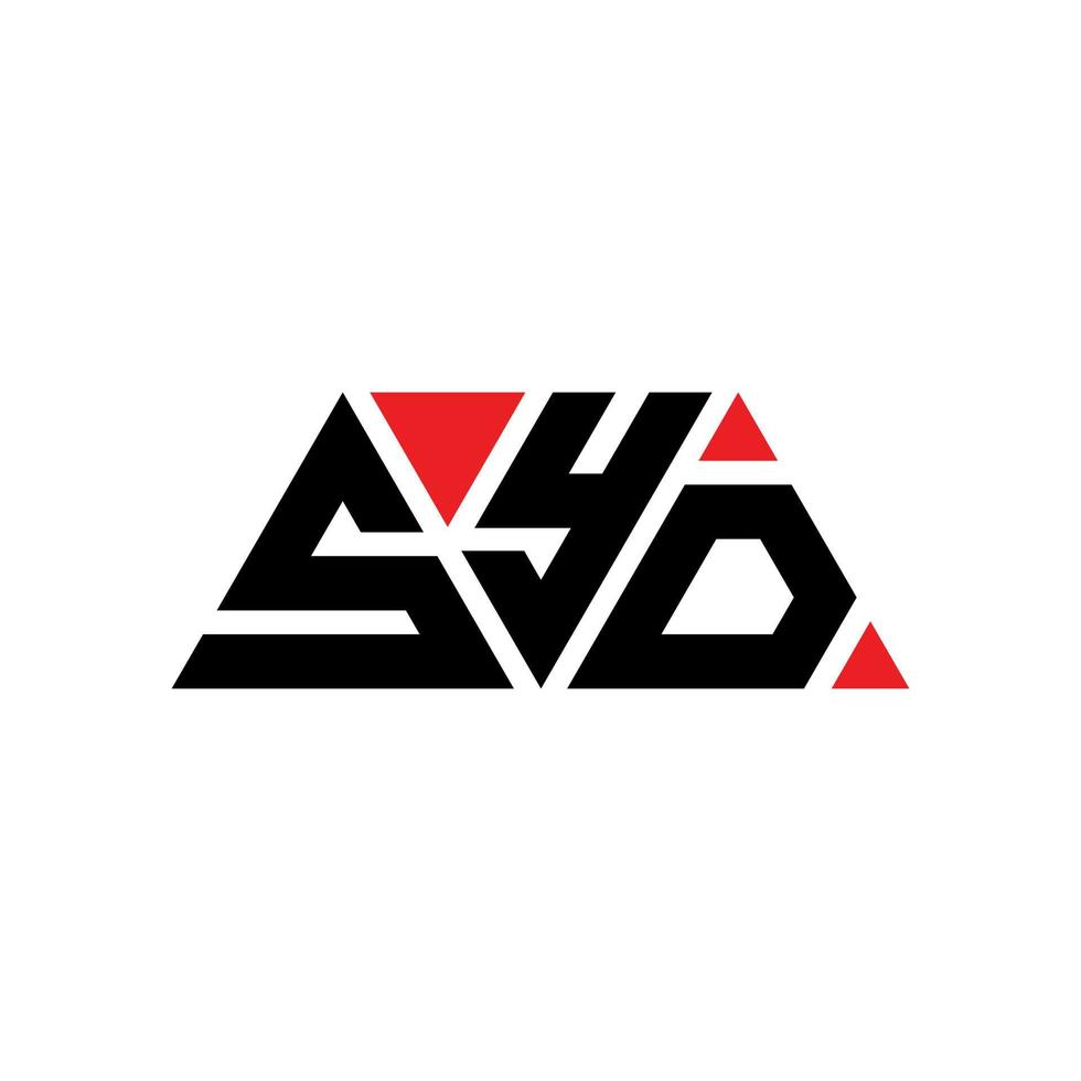 diseño de logotipo de letra de triángulo syd con forma de triángulo. monograma de diseño del logotipo del triángulo syd. plantilla de logotipo de vector de triángulo syd con color rojo. logo triangular syd logo simple, elegante y lujoso. syd