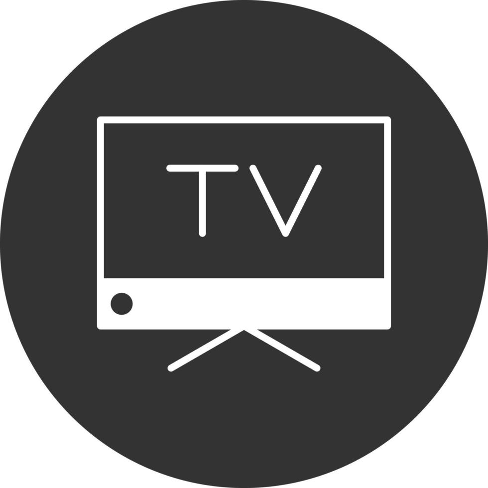 Tv Glyph Inverted Icon vector