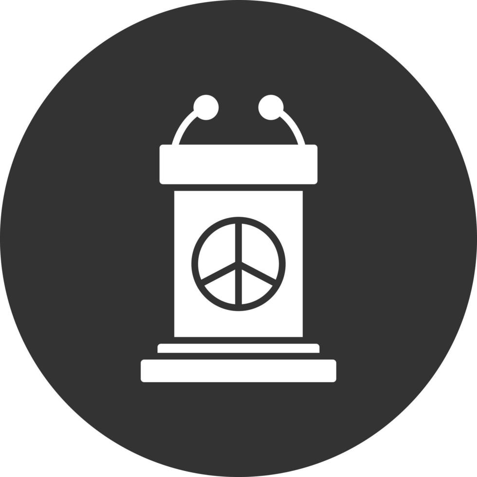 Pacifism Glyph Inverted Icon vector