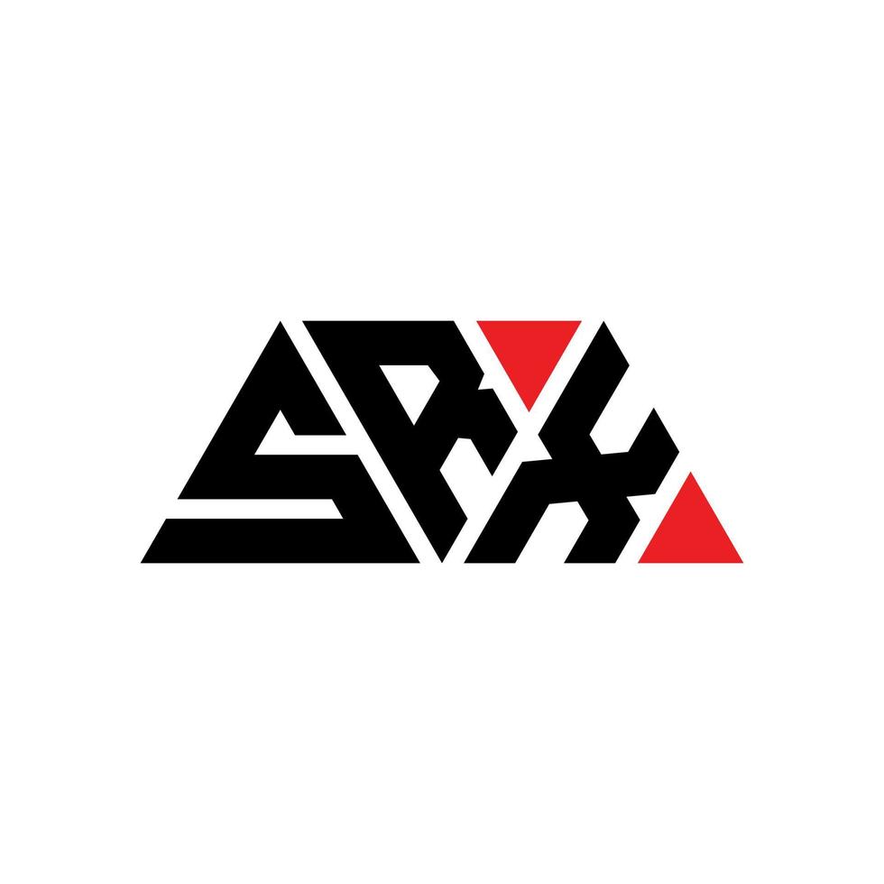 diseño de logotipo de letra triangular srx con forma de triángulo. monograma de diseño del logotipo del triángulo srx. plantilla de logotipo de vector de triángulo srx con color rojo. logotipo triangular srx logotipo simple, elegante y lujoso. srx