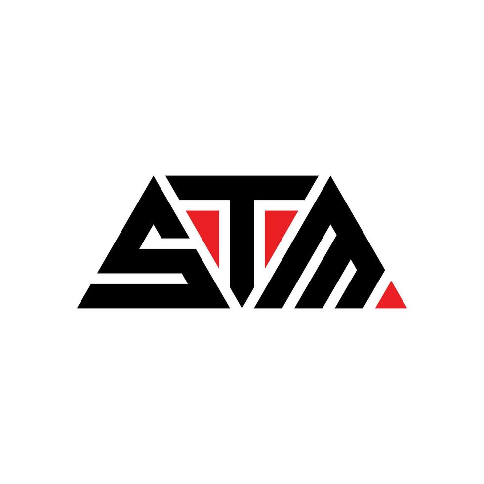 diseño de logotipo de letra de triángulo stm con forma de triángulo. monograma de diseño de logotipo de triángulo stm. plantilla de logotipo de vector de triángulo stm con color rojo. logotipo triangular stm logotipo simple, elegante y lujoso. stm