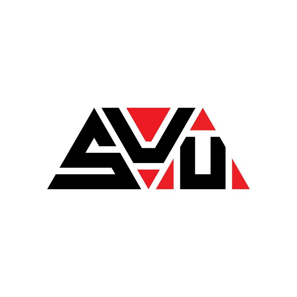 diseño de logotipo de letra triangular suu con forma de triángulo. monograma de diseño del logotipo del triángulo suu. plantilla de logotipo de vector de triángulo suu con color rojo. logotipo triangular suu logotipo simple, elegante y lujoso. suu