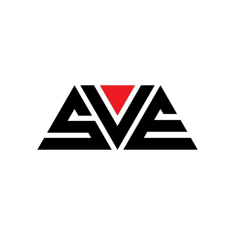 diseño de logotipo de letra triangular sve con forma de triángulo. monograma de diseño de logotipo de triángulo sve. plantilla de logotipo de vector de triángulo sve con color rojo. logotipo triangular sve logotipo simple, elegante y lujoso. sve