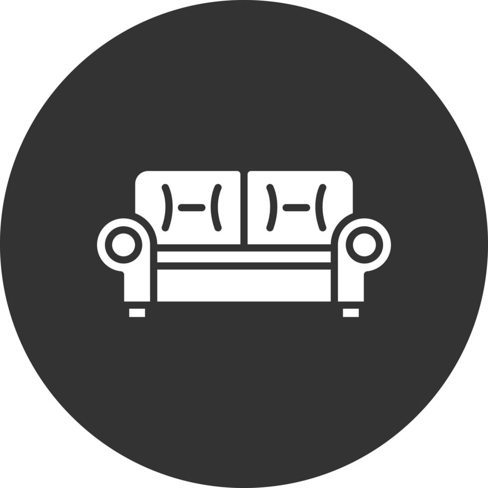 Sofa Glyph Inverted Icon vector