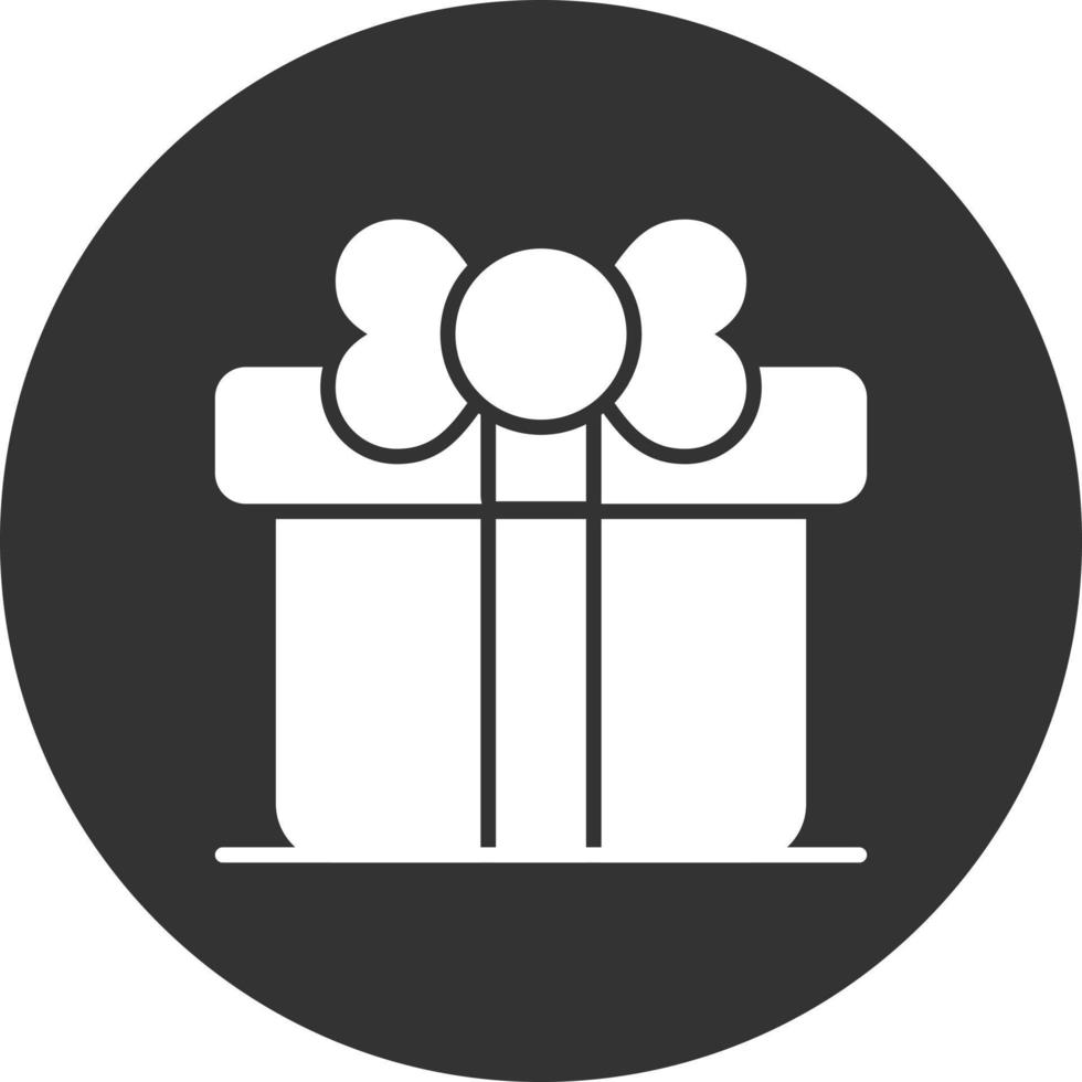 Gift Box Glyph Inverted Icon vector