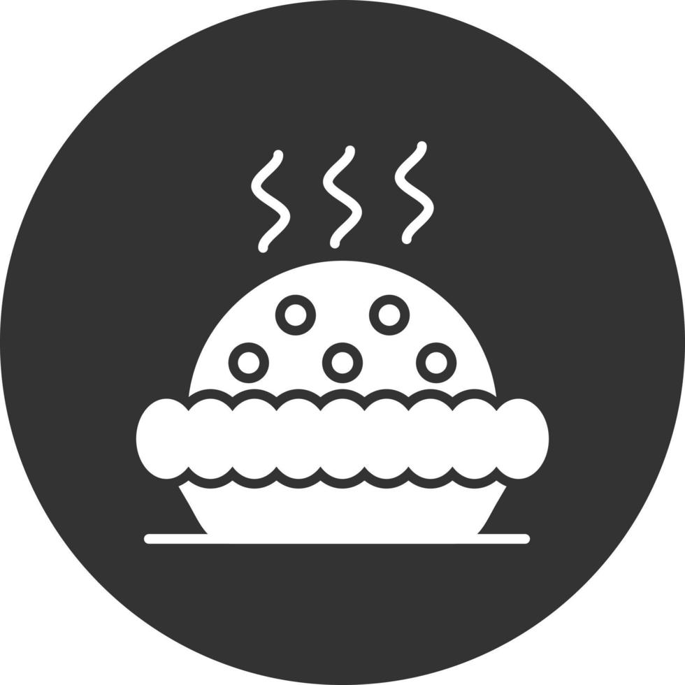 Pie Glyph Inverted Icon vector