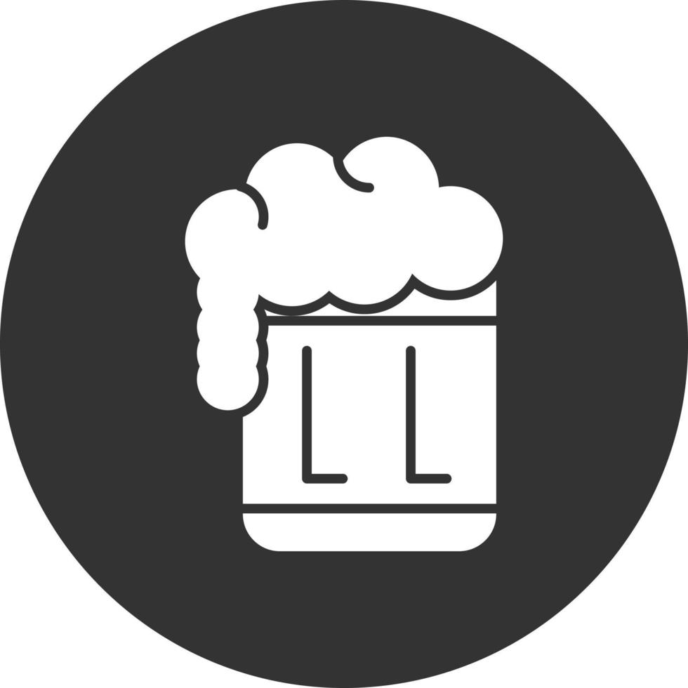 Beer Glyph Inverted Icon vector