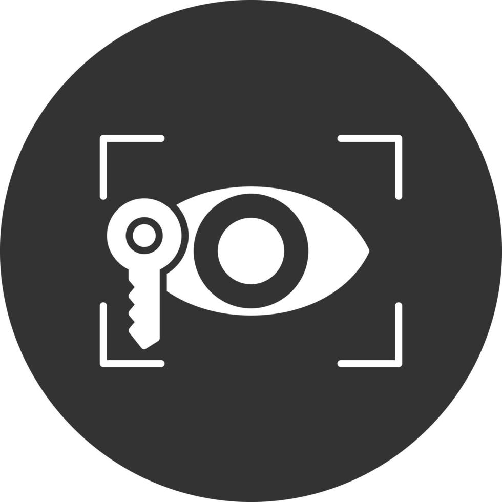 Eye Recognition  Glyph Inverted Icon vector