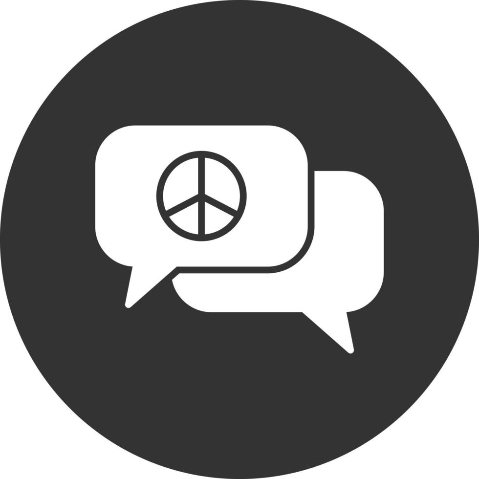 Peace Chat Glyph Inverted Icon vector