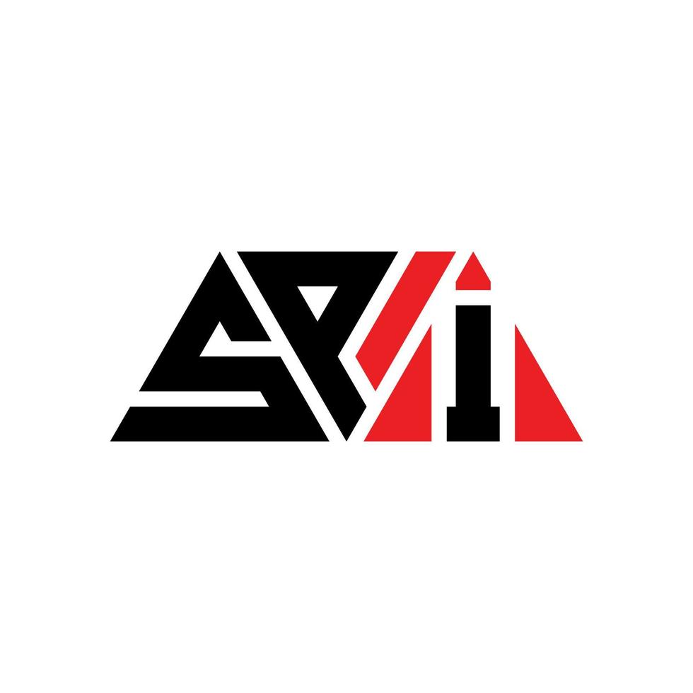 SPI triangle letter logo design with triangle shape. SPI triangle logo design monogram. SPI triangle vector logo template with red color. SPI triangular logo Simple, Elegant, and Luxurious Logo. SPI