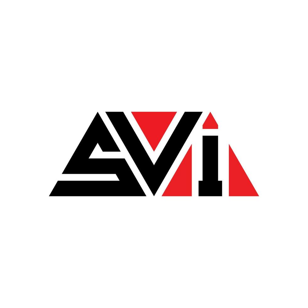 diseño de logotipo de letra triangular svi con forma de triángulo. monograma de diseño del logotipo del triángulo svi. plantilla de logotipo de vector de triángulo svi con color rojo. logotipo triangular svi logotipo simple, elegante y lujoso. svi