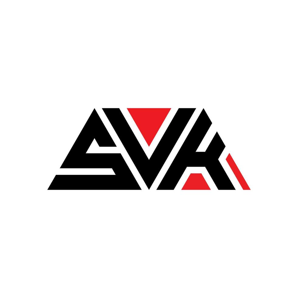 diseño de logotipo de letra triangular svk con forma de triángulo. monograma de diseño del logotipo del triángulo svk. plantilla de logotipo de vector de triángulo svk con color rojo. logotipo triangular svk logotipo simple, elegante y lujoso. svk