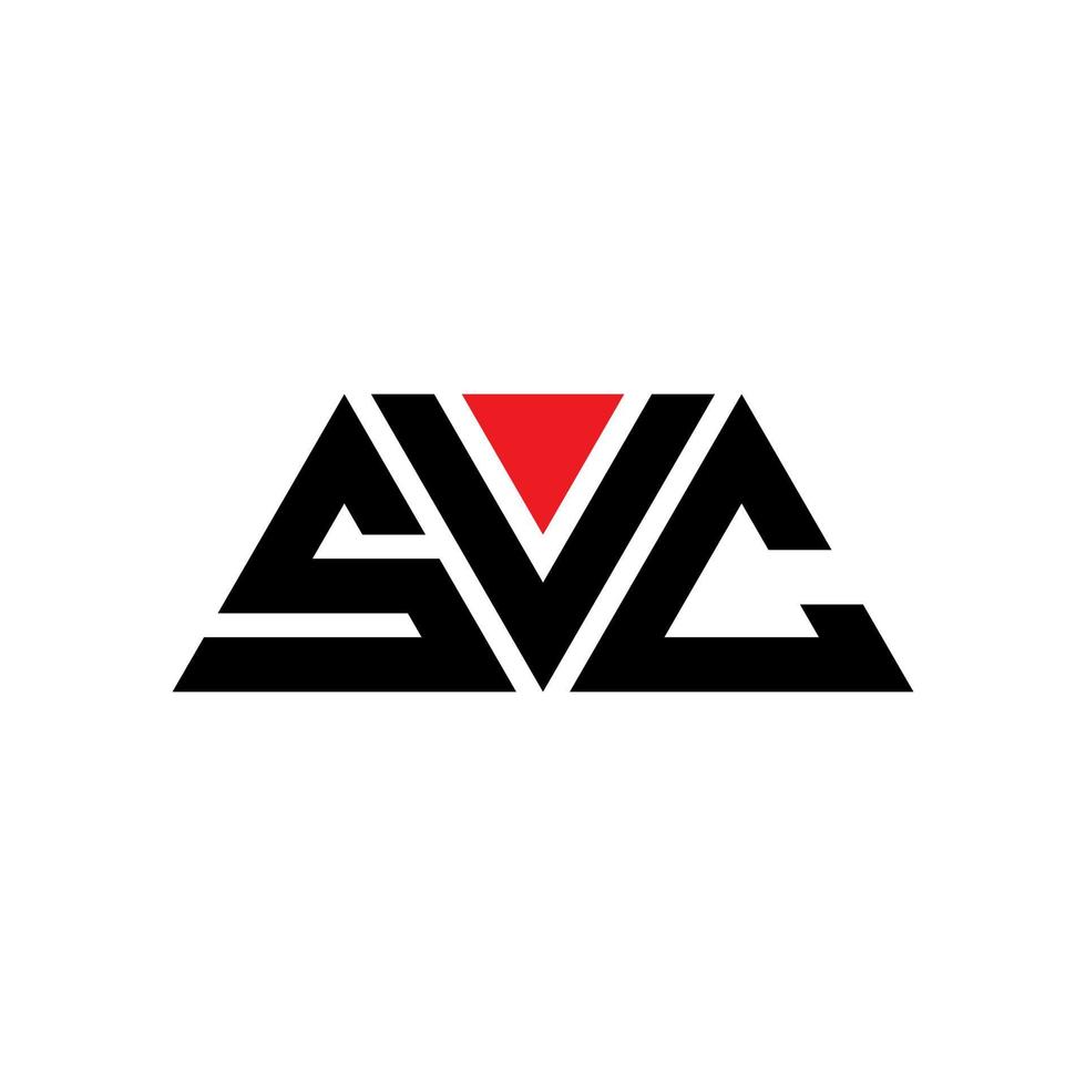 diseño de logotipo de letra triangular svc con forma de triángulo. monograma de diseño del logotipo del triángulo svc. plantilla de logotipo de vector de triángulo svc con color rojo. logotipo triangular svc logotipo simple, elegante y lujoso. servicio