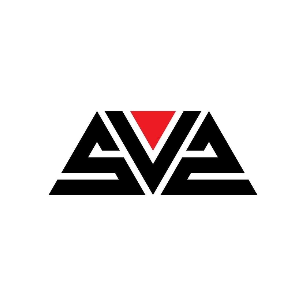 diseño de logotipo de letra triangular svz con forma de triángulo. monograma de diseño del logotipo del triángulo svz. plantilla de logotipo de vector de triángulo svz con color rojo. logotipo triangular svz logotipo simple, elegante y lujoso. svz