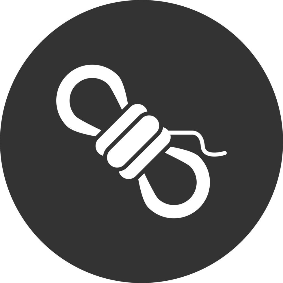 Rope Glyph Inverted Icon vector