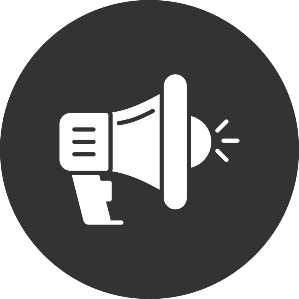 Megaphone Glyph Inverted Icon vector