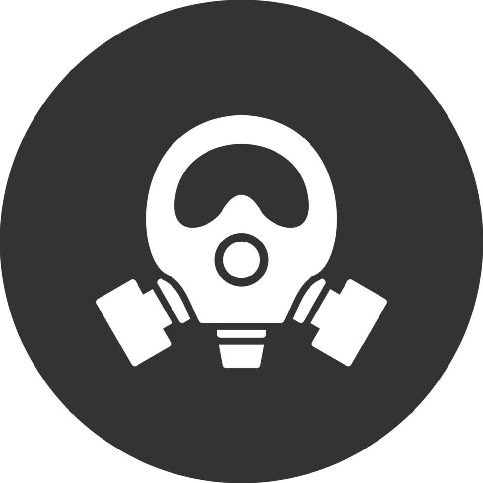 Gas Mask Glyph Inverted Icon vector
